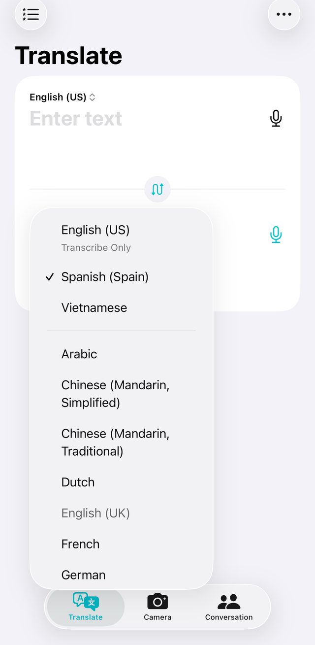 Apple Translate screenshot