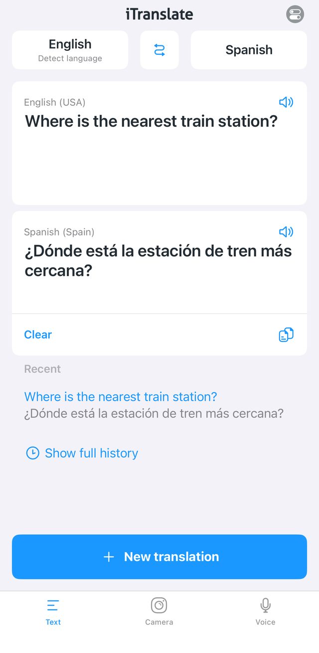 iTranslate screenshot