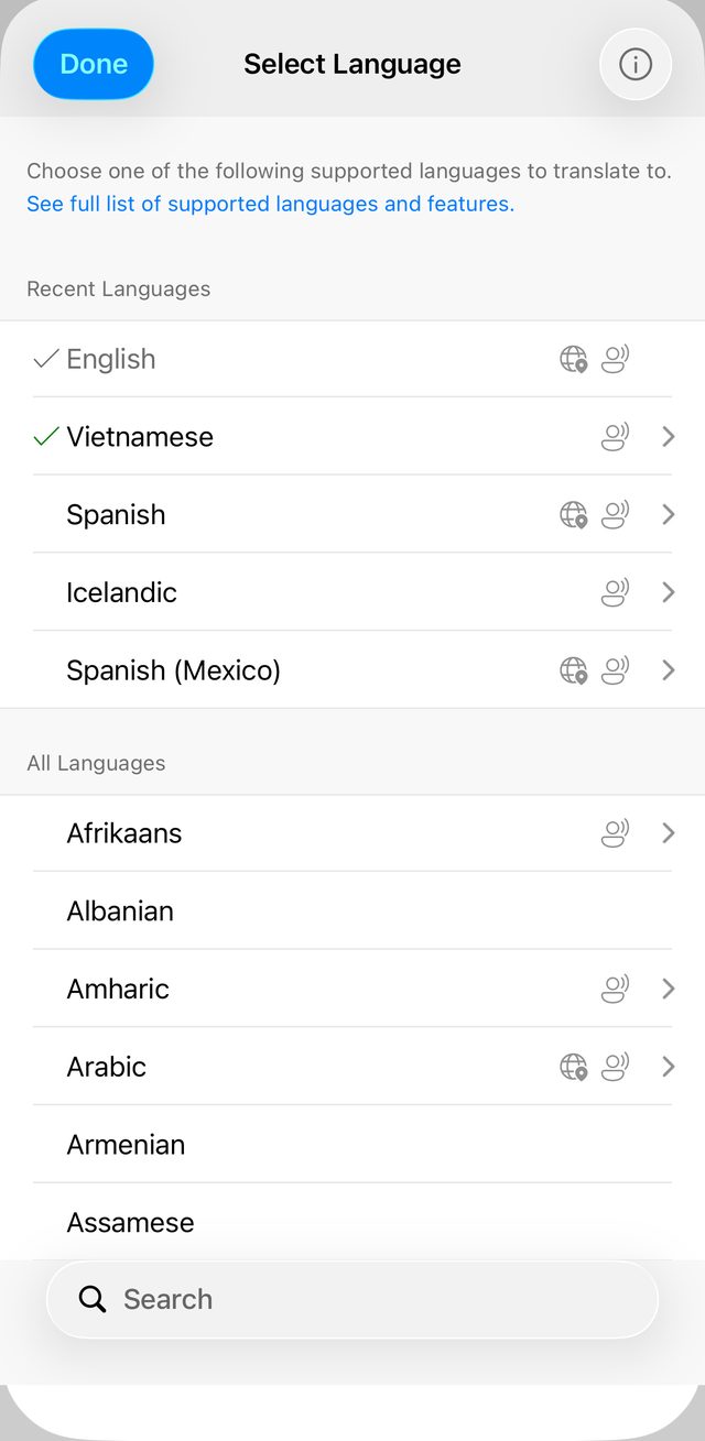 Microsoft Translator screenshot