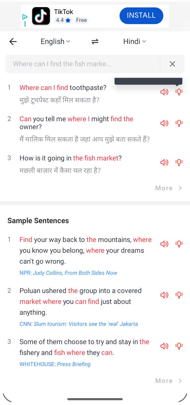 U-Dictionary — Real sentences from real sources