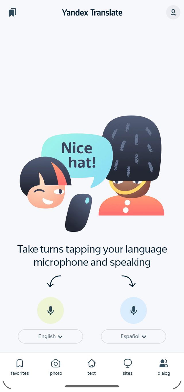 Yandex Translate — Dialog mode for two speakers
